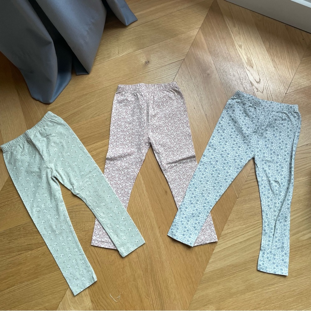 Bundle lot of 3 Jamie Kay Kids Leggings Set - Blue, Green, Pink Floral size 4T